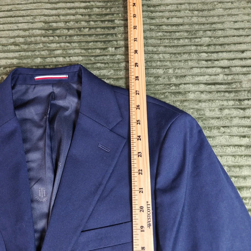 Tommy Hilfiger Mens Navy Blue Gold Button Blazer Sportcoat Ivy Preppy Jacket 36S